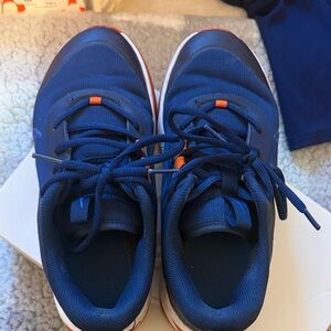 Navy and Orange Athletic Sneakers